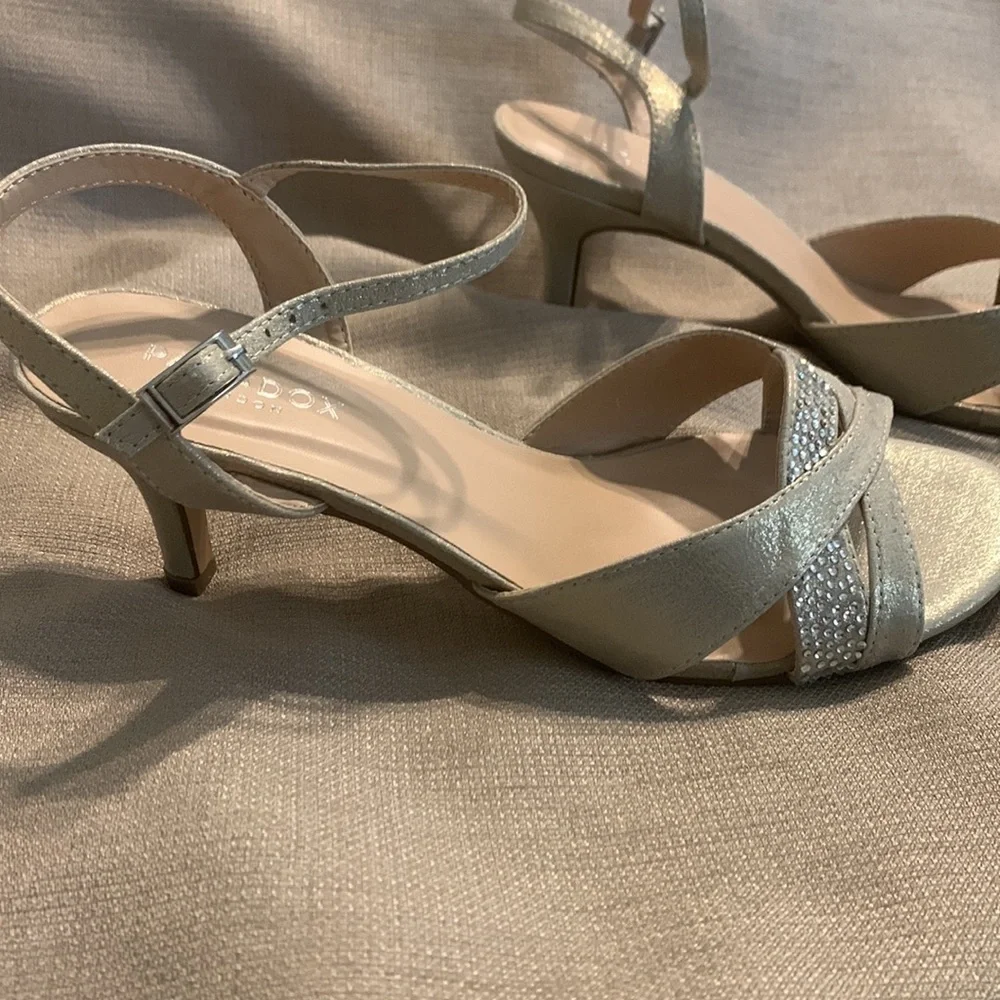 Paradox London Elaine Champagne Glitter Sandals